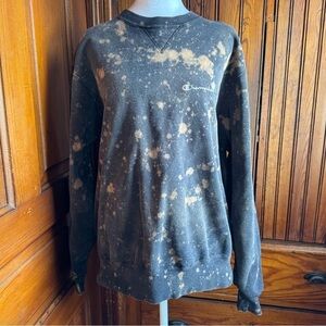 Champion Crew Neck Bleached Sweater Long Sleeve Size Large